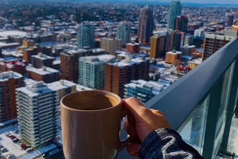 Calgary view with a cooffee
