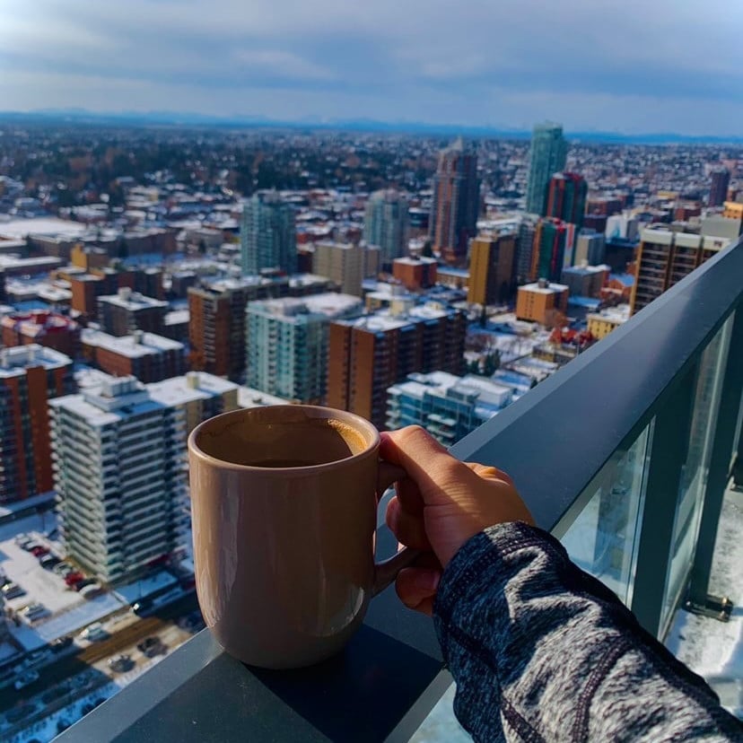 Calgary view with a cooffee